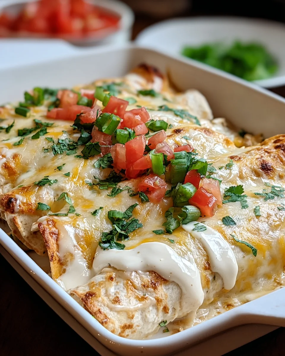 Creamy White Chicken Enchiladas Creamy