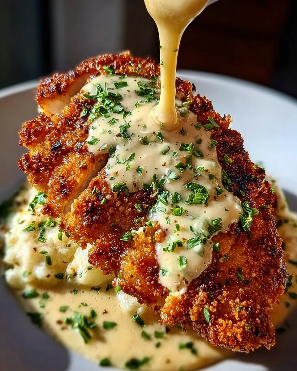 Crispy Parmesan Chicken with a Rich Garlic Sauce Crispy