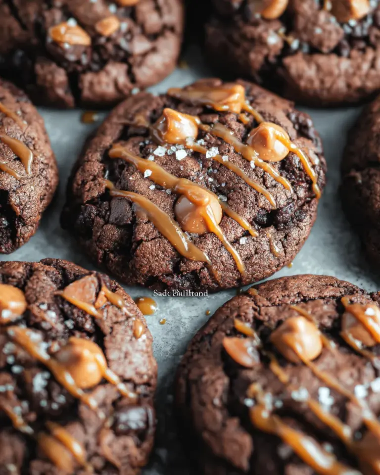 Double Chocolate Salted Caramel Cookies