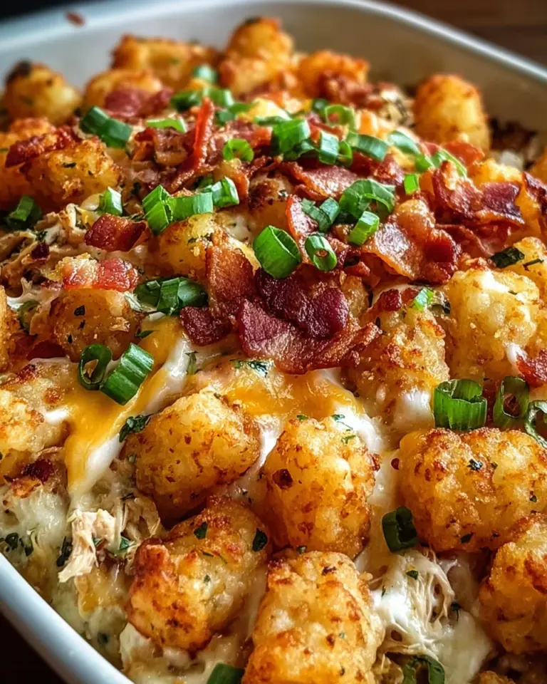 Easy Chicken Bacon Ranch Tater Tot Casserole