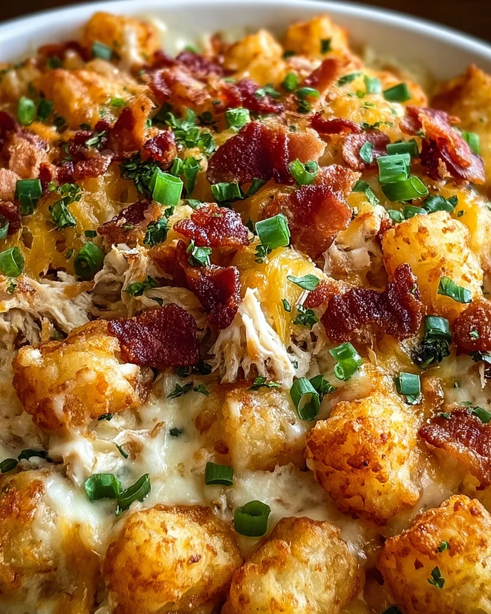 Easy Chicken Bacon Ranch Tater Tot Casserole Easy