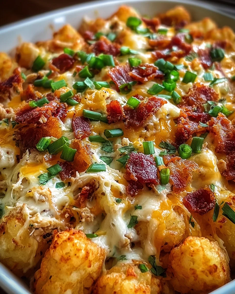 Easy Chicken Bacon Ranch Tater Tot Casserole Easy