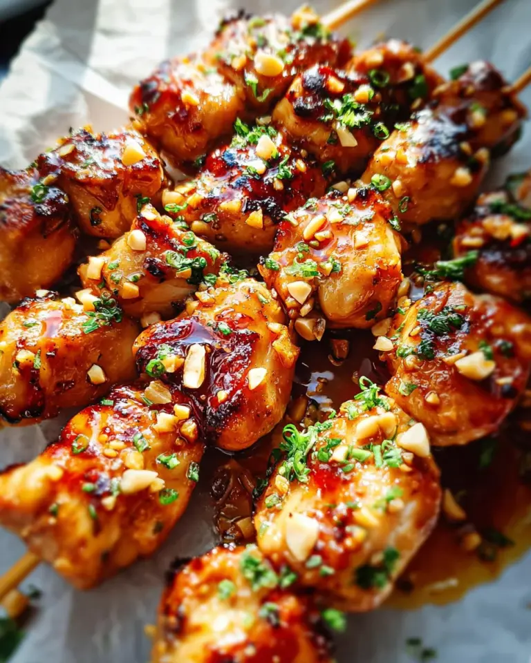 Easy Grilled Asian Chicken Skewers with Honey Garlic Sauce