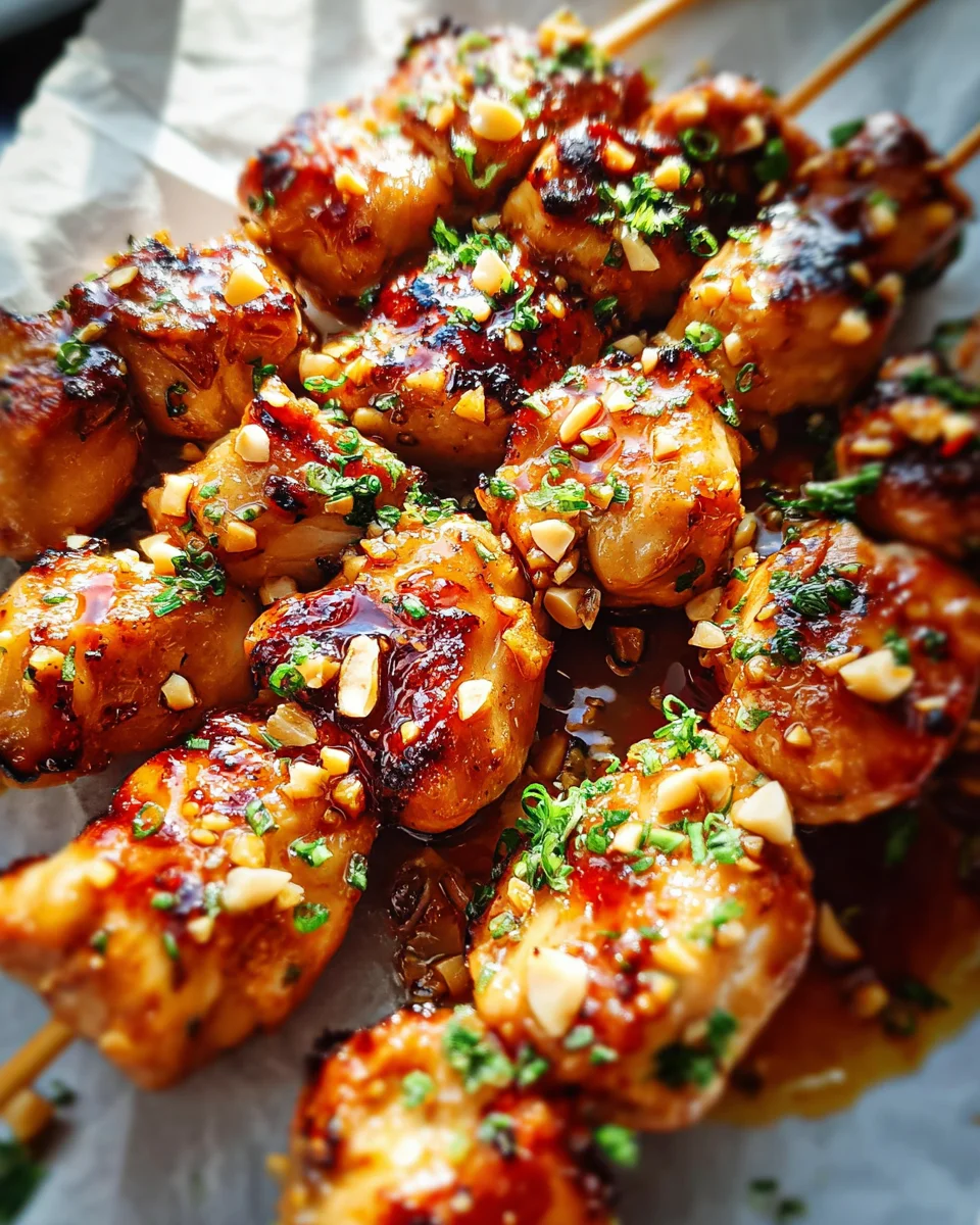 Easy Grilled Asian Chicken Skewers with Honey Garlic Sauce Easy Grilled Asian Chicken Skewers with Honey Garlic Sauce