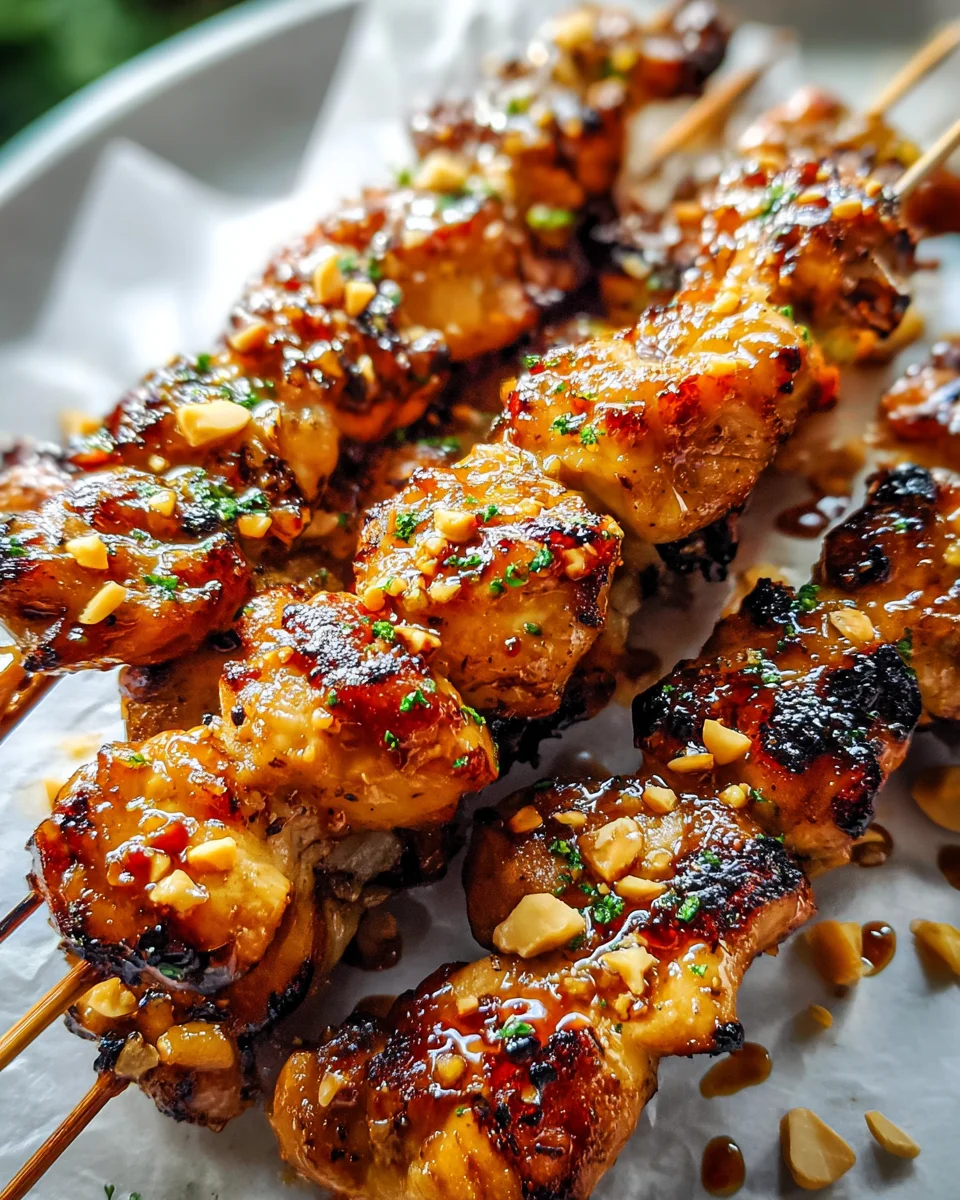 Easy Grilled Asian Chicken Skewers with Honey Garlic Sauce Easy