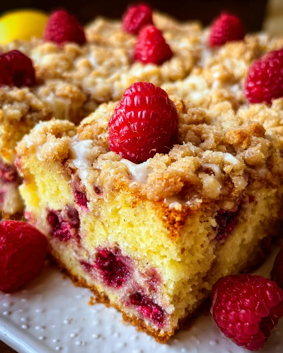 Easy Lemon Raspberry Cake with Crumb Topping Easy