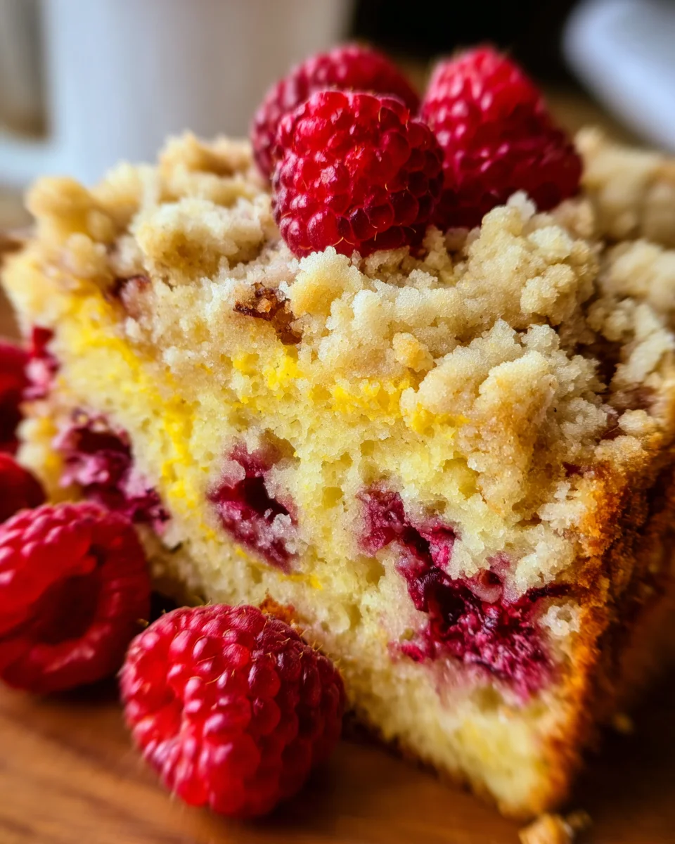 Easy Lemon Raspberry Cake with Crumb Topping Easy