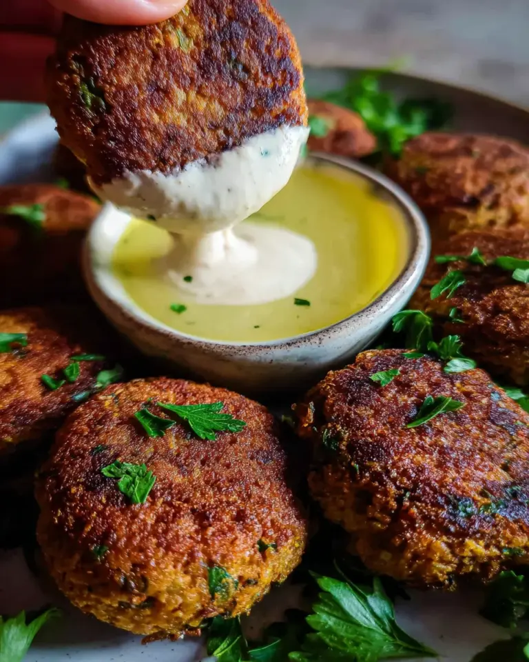 Easy Lentil Patties (with Lemon Tahini Dip)