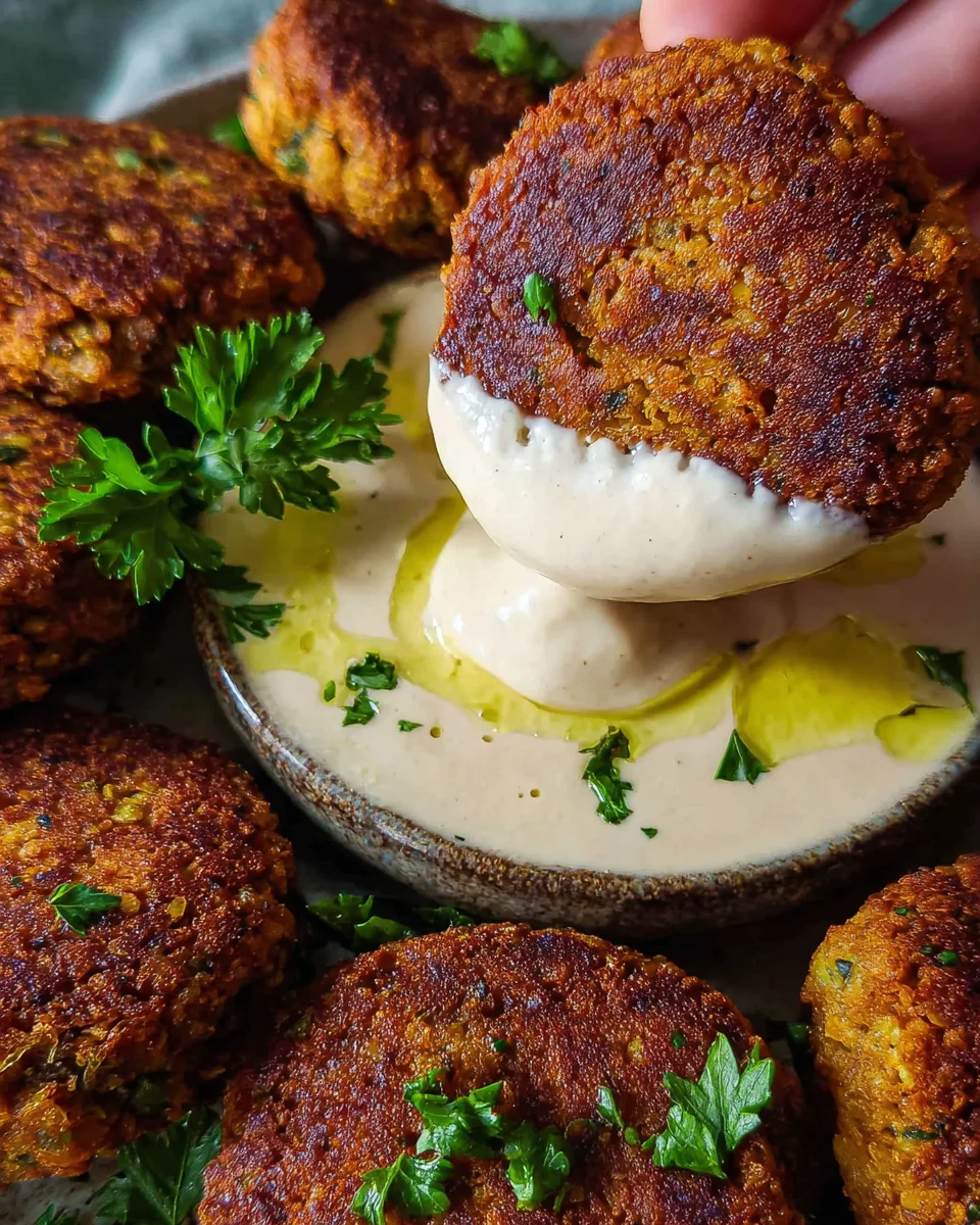 Easy Lentil Patties (with Lemon Tahini Dip) Easy