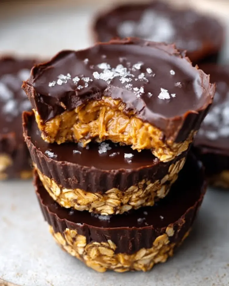Easy No Bake Peanut Butter Oat Cups