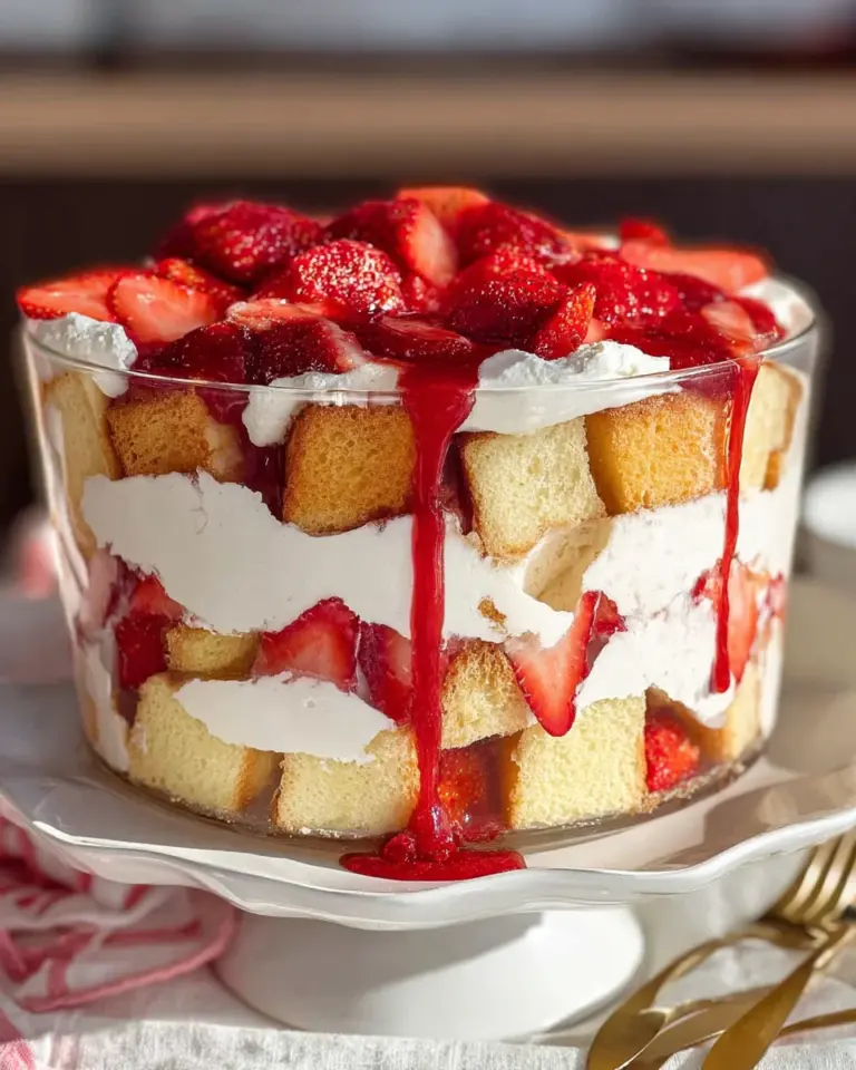 Easy Strawberry Trifle with Pound Cake