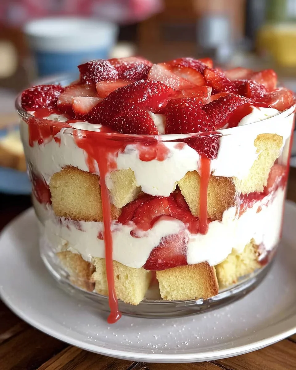 Easy Strawberry Trifle with Pound Cake Easy