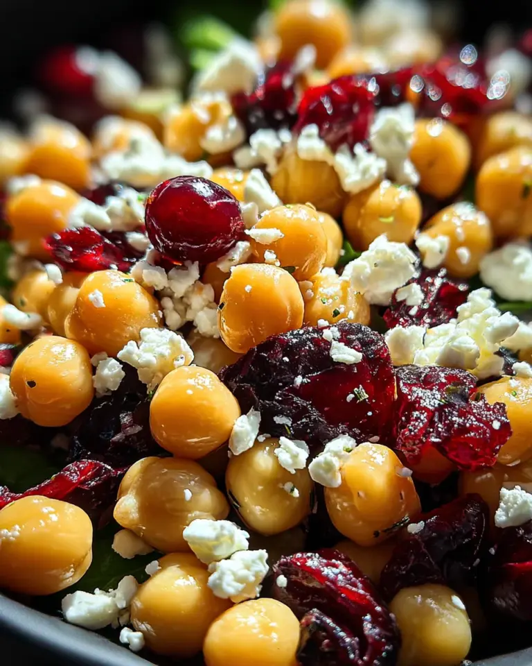 Feta & Cranberry Chickpeas with Lemon Vinaigrette