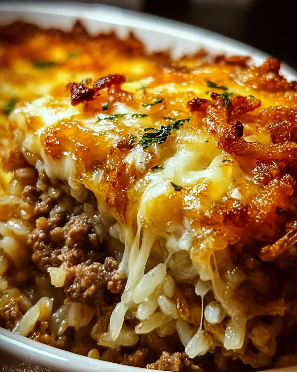 French Onion Ground Beef and Rice Casserole French