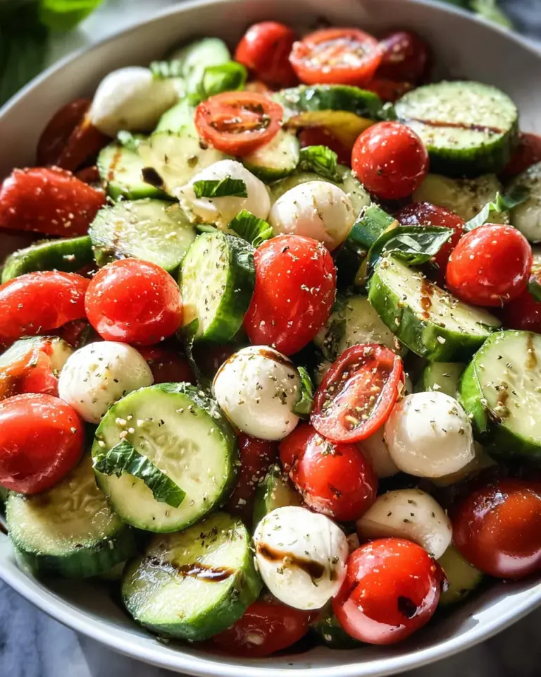 Fresh Cucumber Caprese Salad
