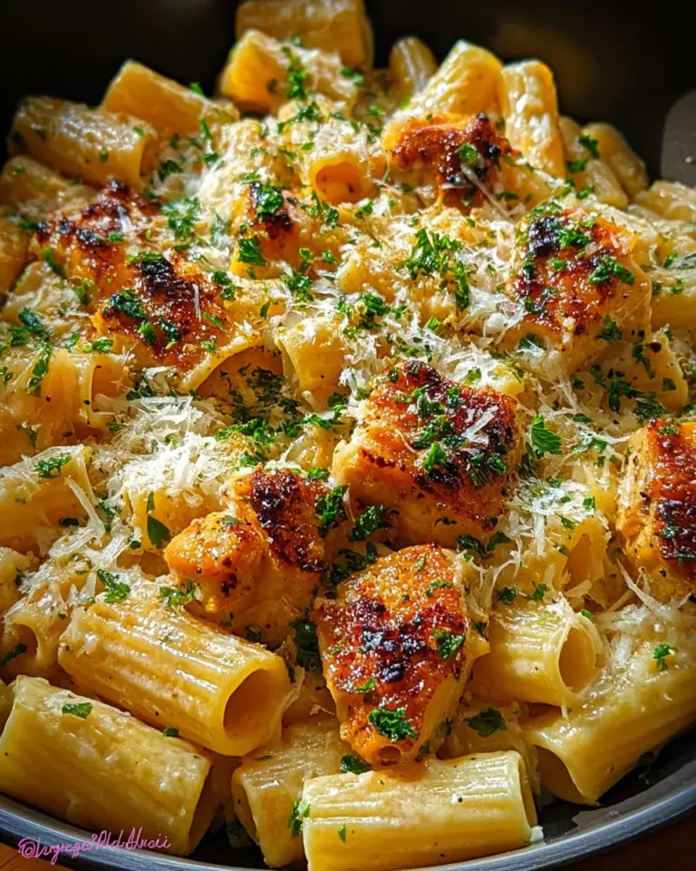 Garlic Butter Chicken with Rigatoni and Parmesan