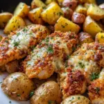 Garlic Parmesan Chicken and Potatoes (One-Pan Dinner) Garlic Parmesan Chicken and Potatoes (One-Pan Dinner)