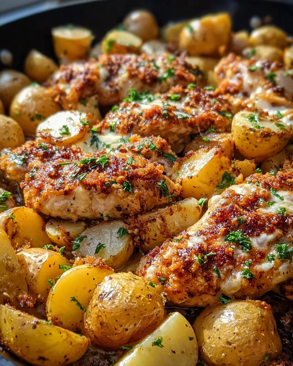 Garlic Parmesan Chicken and Potatoes (One-Pan Dinner) Garlic