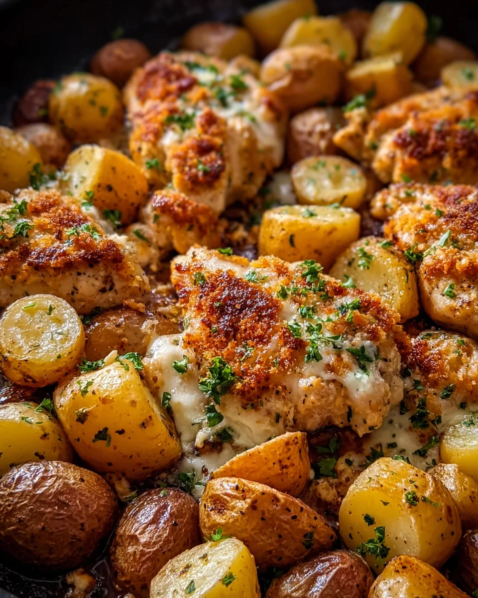 Garlic Parmesan Chicken and Potatoes (One-Pan Dinner) Garlic