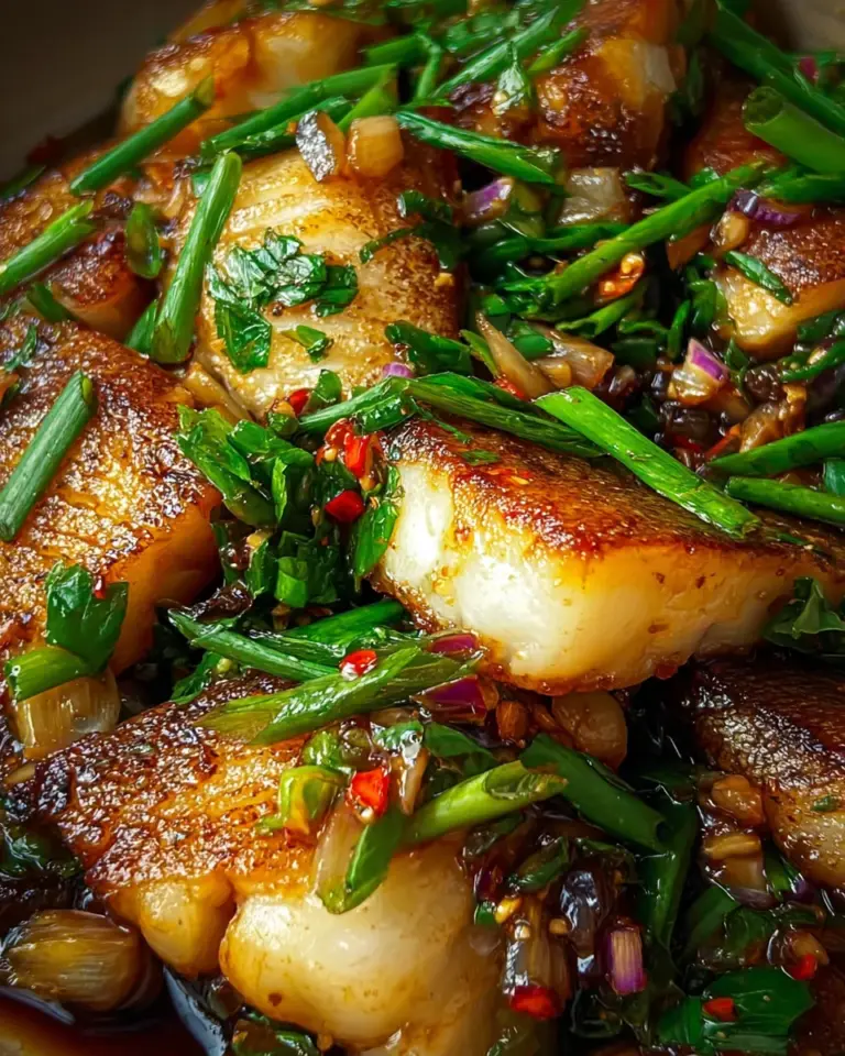 Ginger Onion Fried Sea Bass
