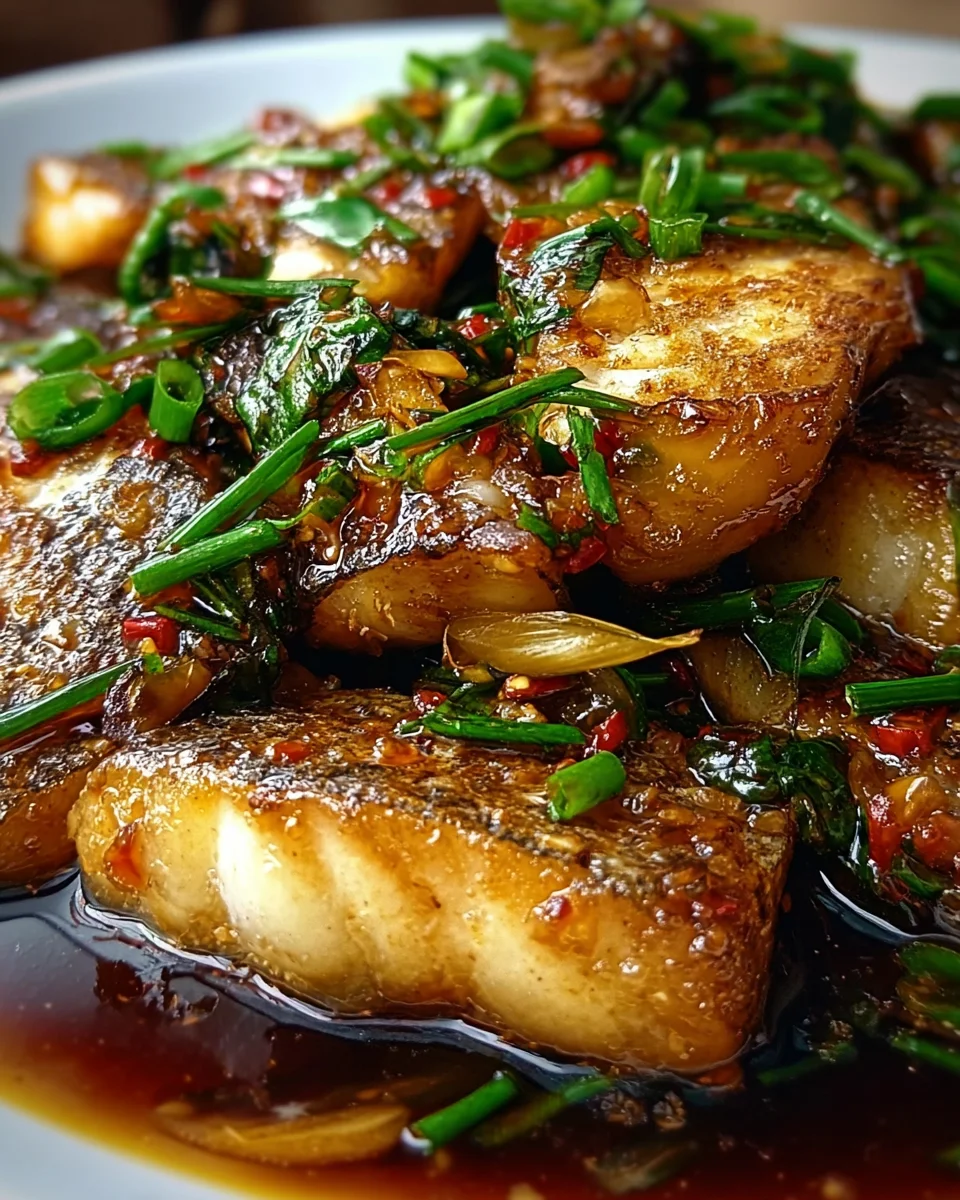 Ginger Onion Fried Sea Bass Ginger
