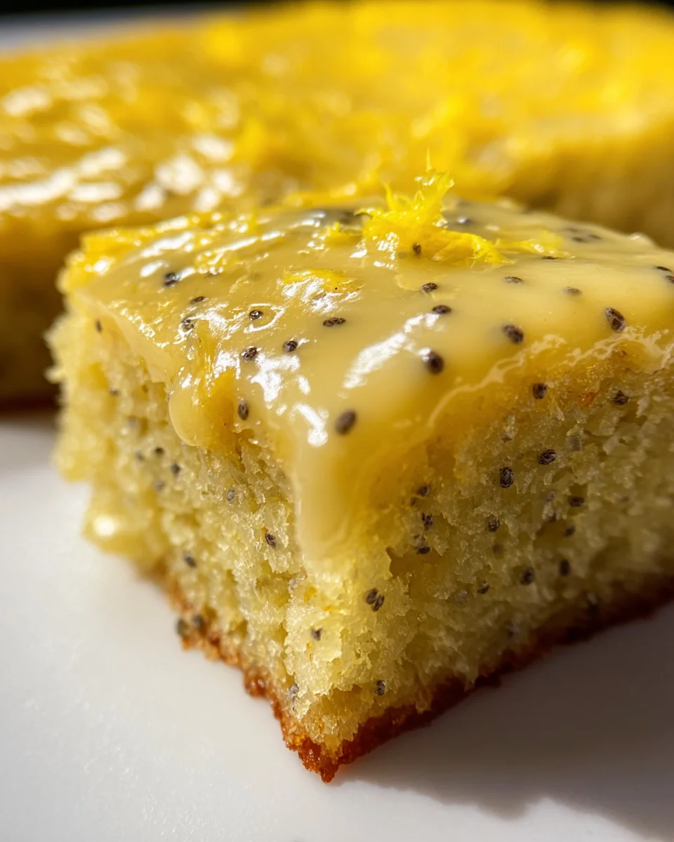 Glazed Lemon Poppy Seed Bars Glazed