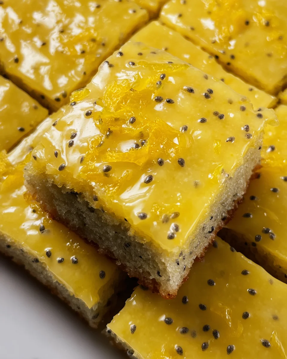 Glazed Lemon Poppy Seed Bars Glazed