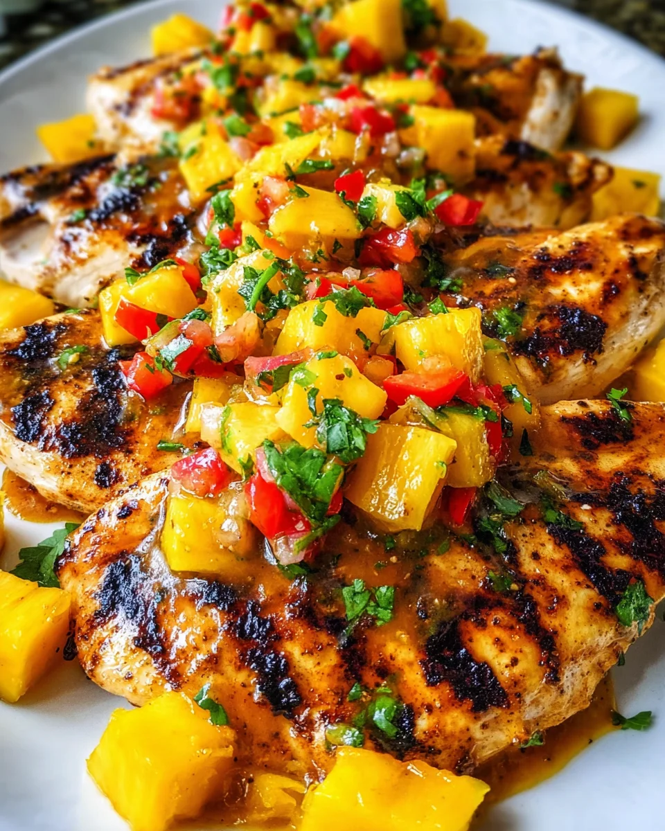 Grilled Mango Pineapple Chicken Grilled
