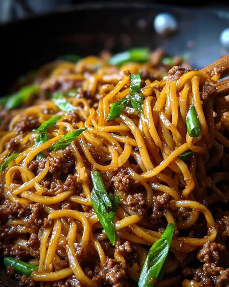 Ground Beef Mongolian Noodles