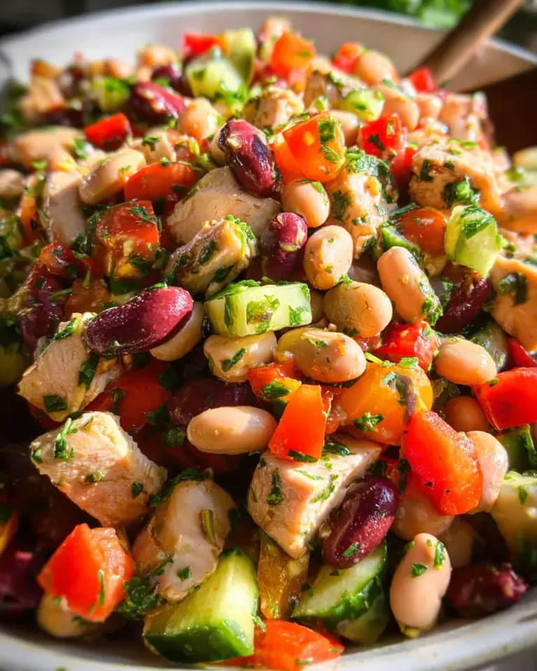 High-Protein Dense Bean Salad with Chicken