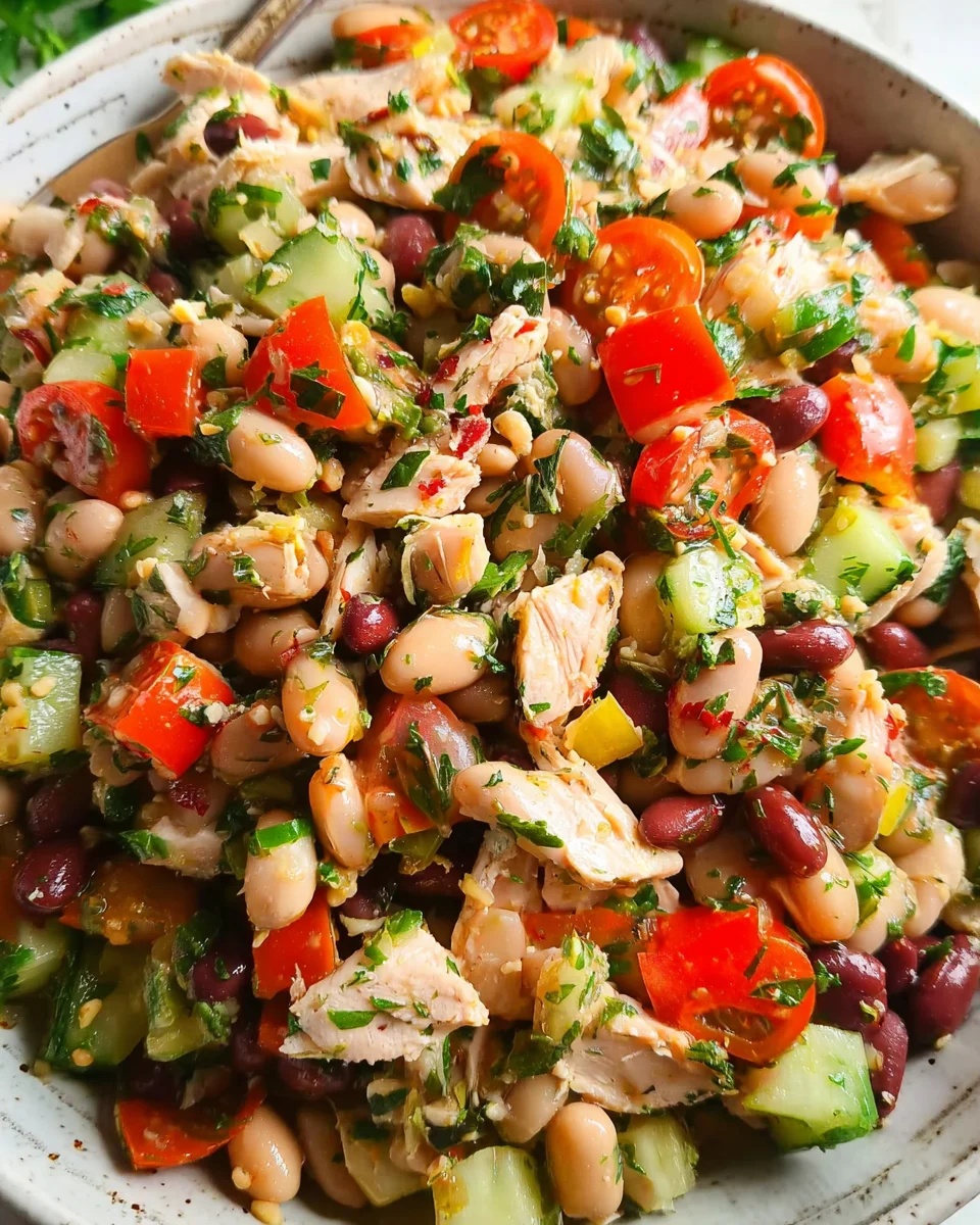 High-Protein Dense Bean Salad with Chicken High-Protein