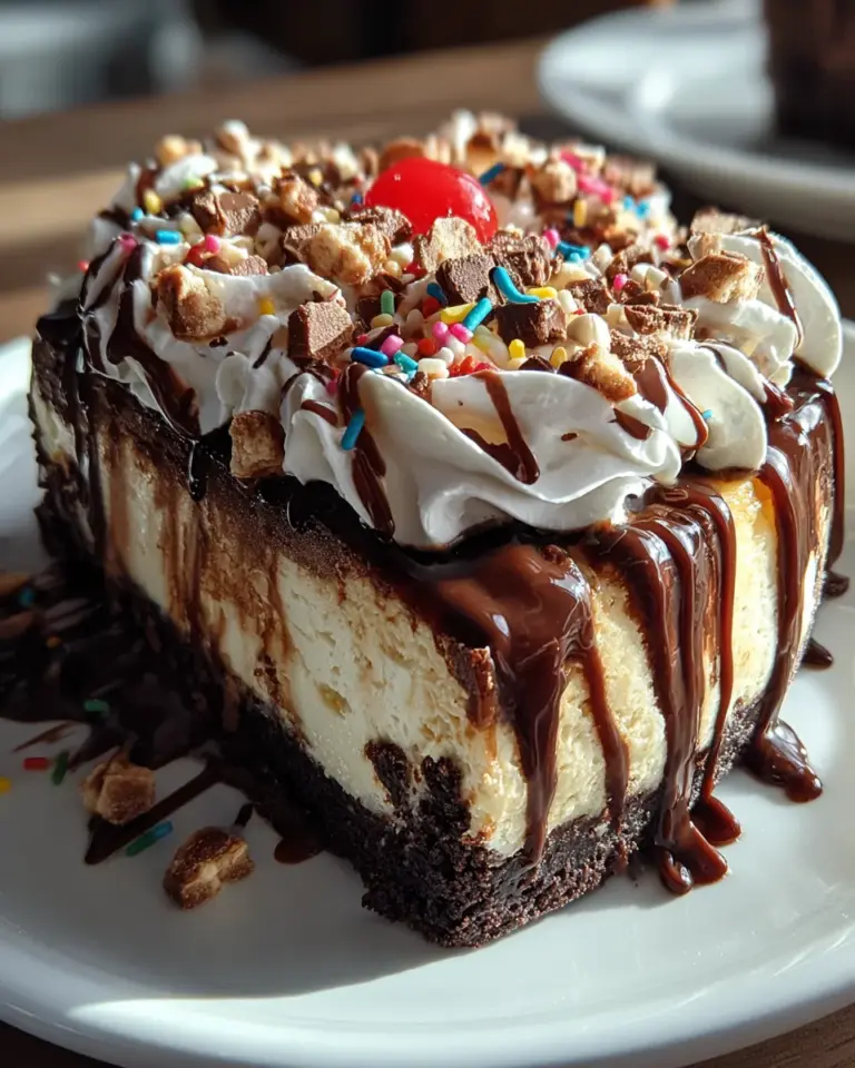 Hot Fudge Sundae Brownie Cheesecake