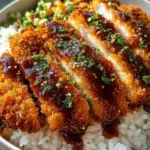 Japanese Katsu Bowls with Tonkatsu Sauce Japanese Katsu Bowls with Tonkatsu Sauce