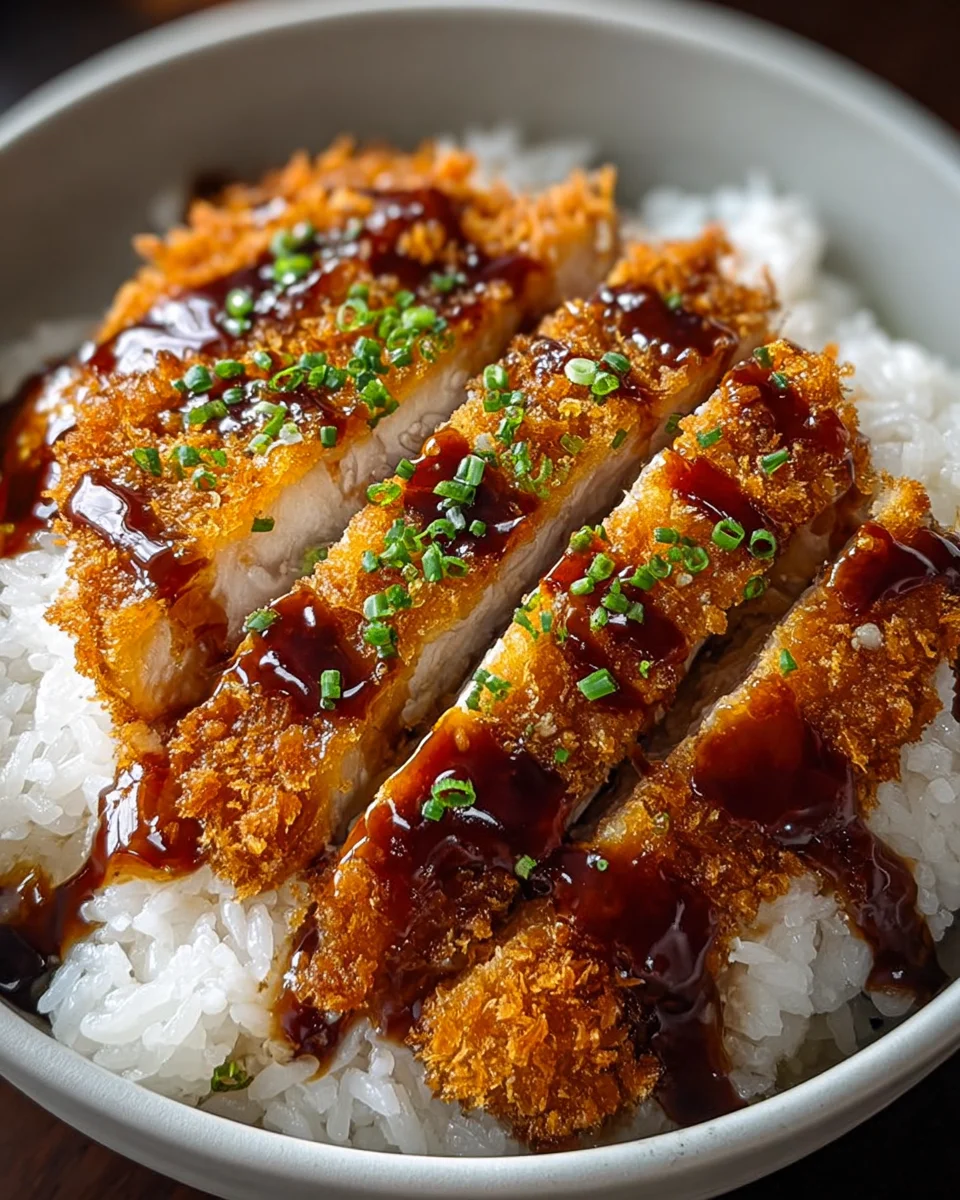 Japanese Katsu Bowls with Tonkatsu Sauce Japanese
