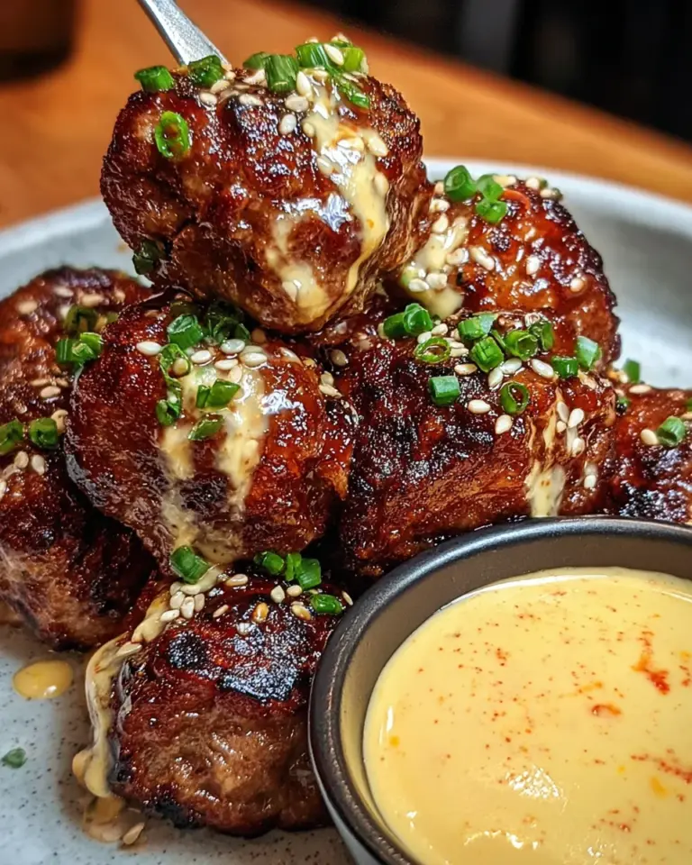 Korean BBQ Meatballs with Spicy Mayo Dip