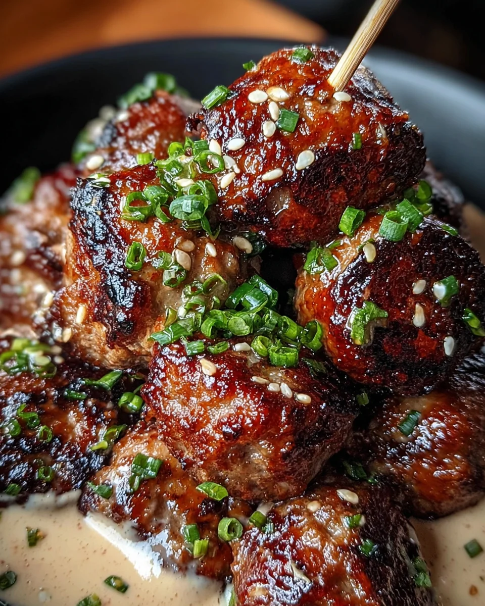 Korean BBQ Meatballs with Spicy Mayo Dip Korean