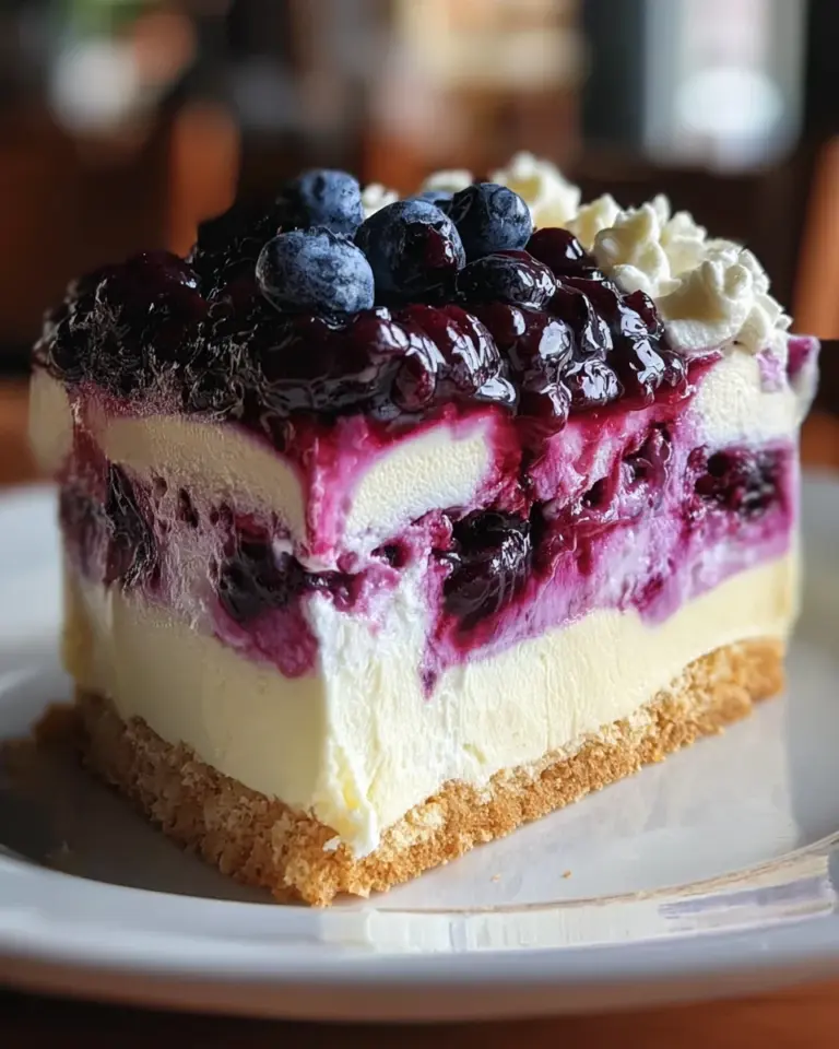 Lemon Blueberry Shortbread Mousse Cake