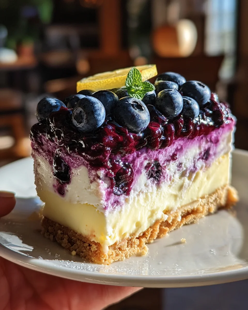 Lemon Blueberry Shortbread Mousse Cake Lemon