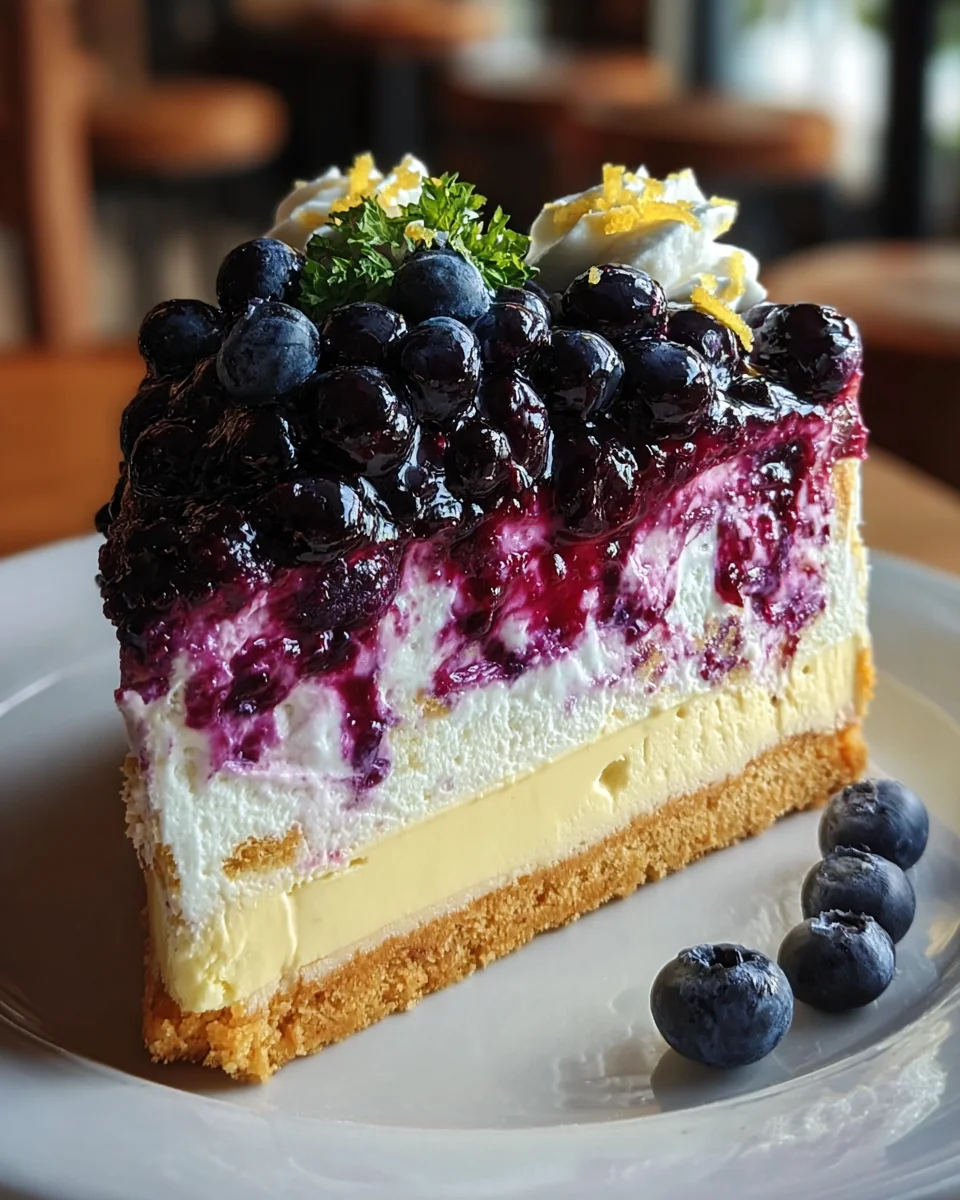 Lemon Blueberry Shortbread Mousse Cake Lemon