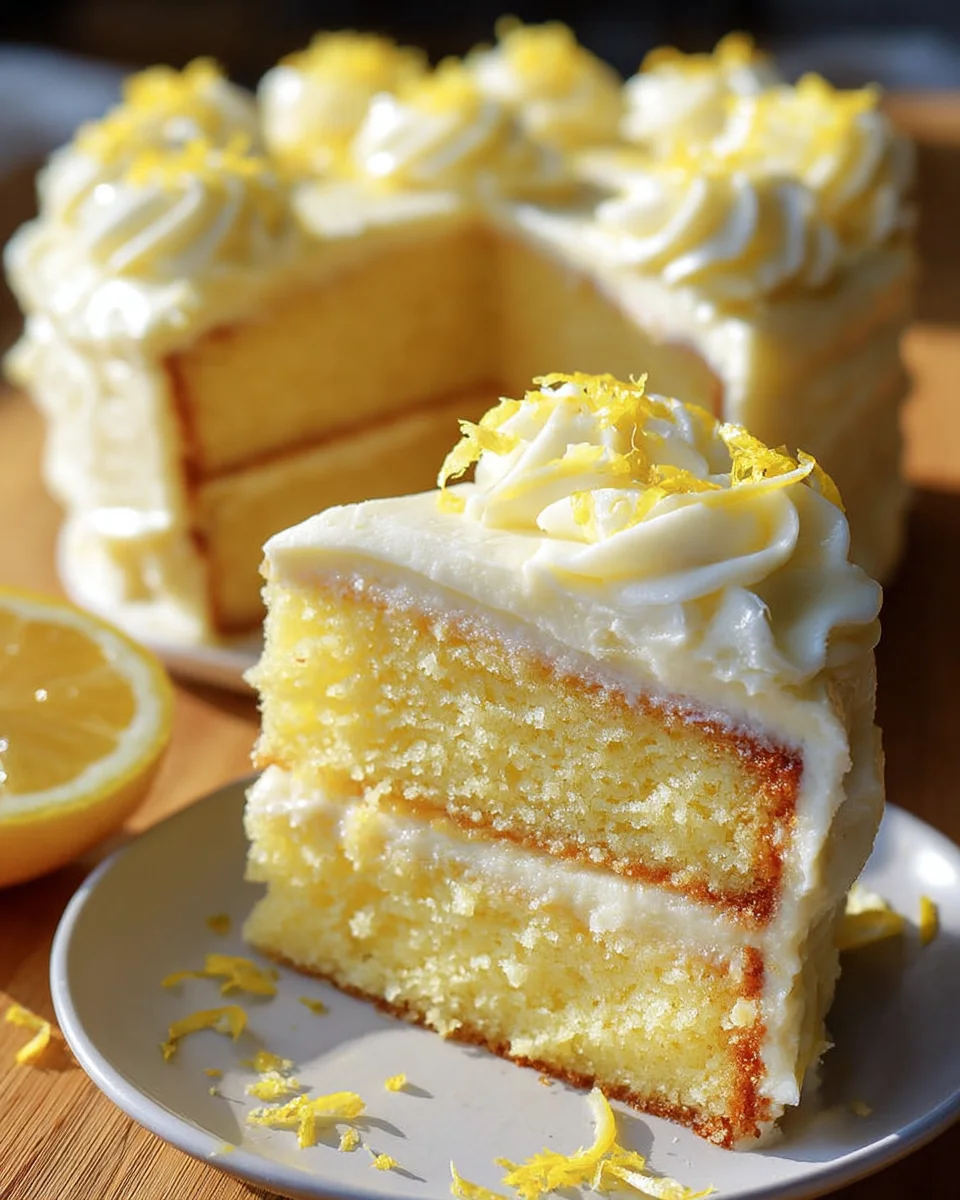 Lemon Velvet Cake with Lemon Cream Cheese Frosting Lemon