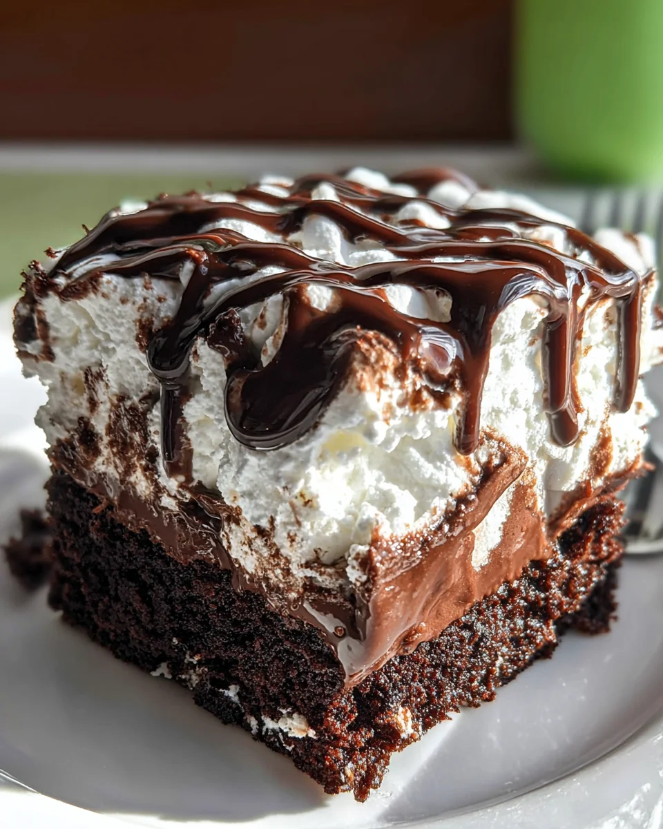Marshmallow Chocolate Poke Cake Marshmallow