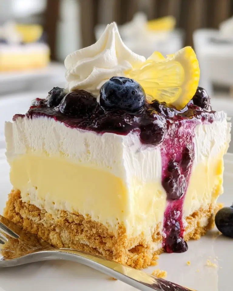 No Bake Lemon Blueberry Dessert