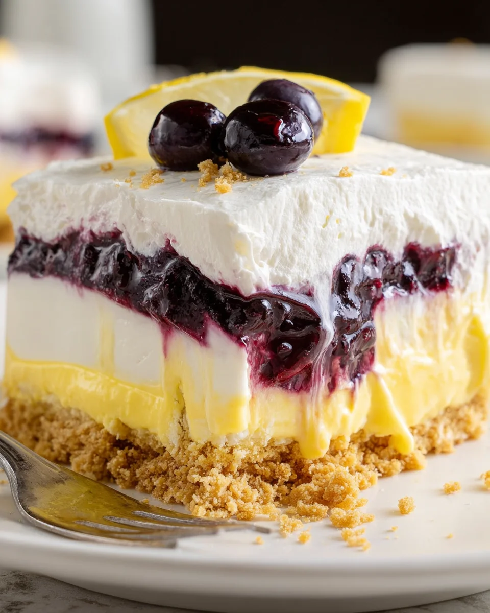 No Bake Lemon Blueberry Dessert No