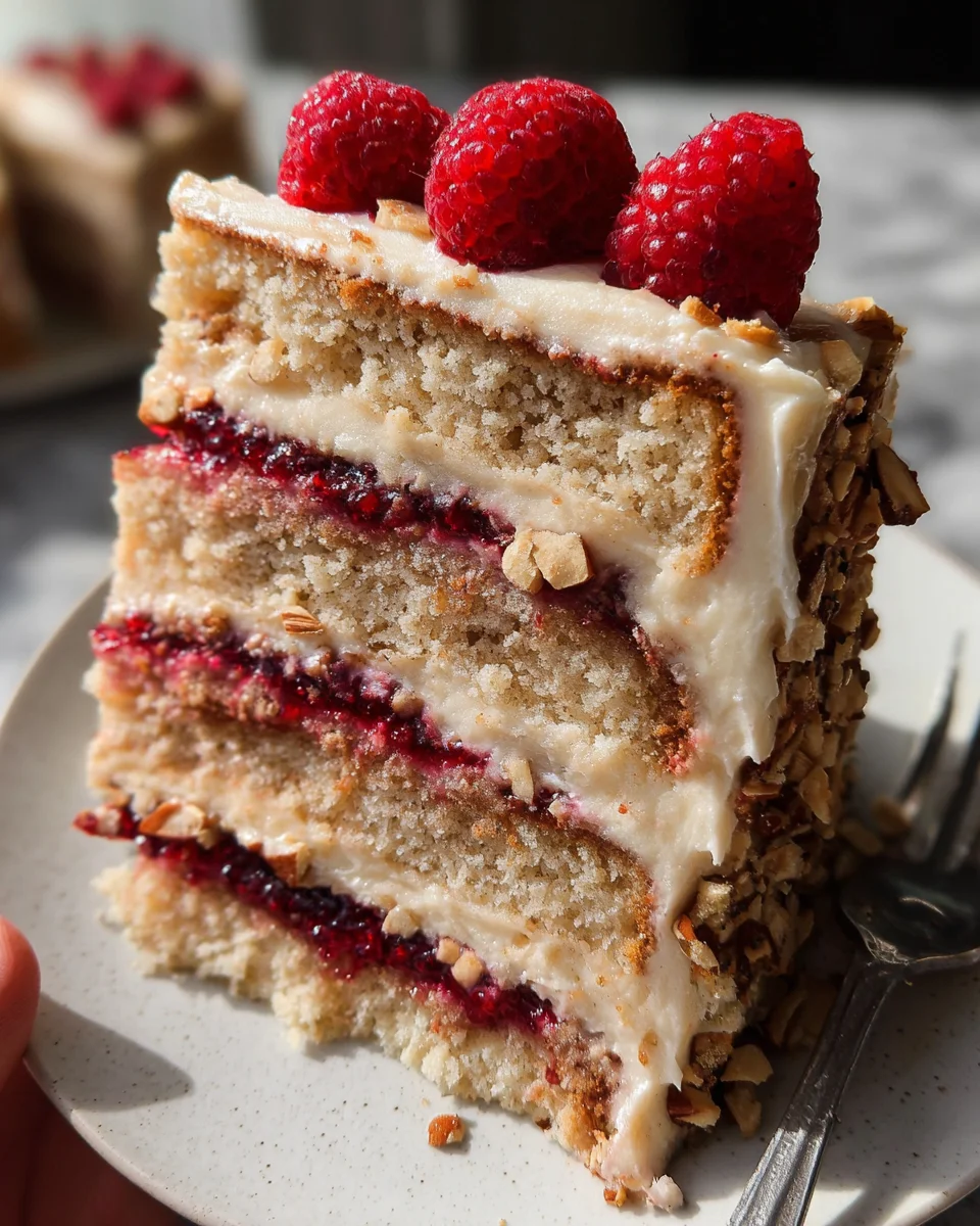 One Bowl Vegan Almond Raspberry Cake with Cream Cheese Frosting One Bowl Vegan Almond Raspberry Cake with Cream Cheese Frosting