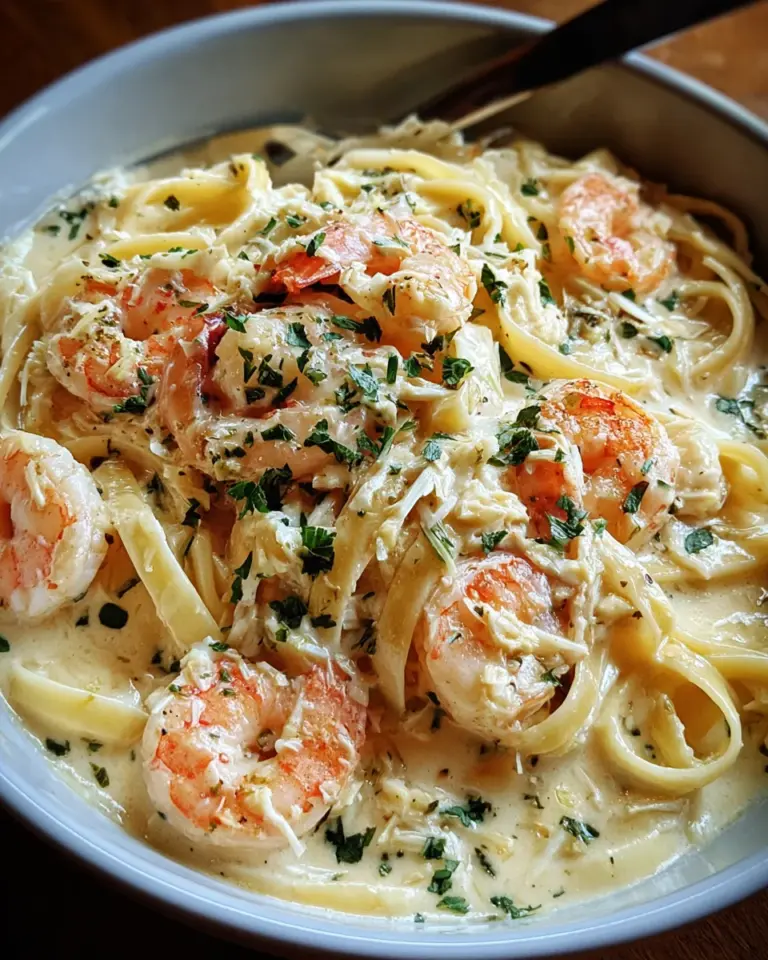 One Pot Shrimp and Crab Alfredo