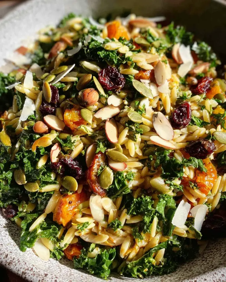 Orzo Kale Salad with Lemon Vinaigrette