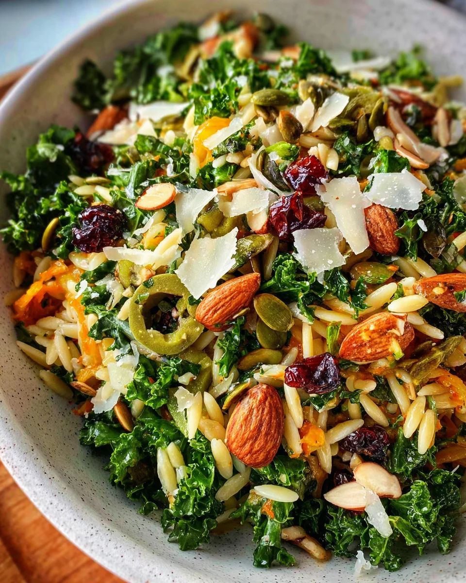 Orzo Kale Salad with Lemon Vinaigrette Orzo