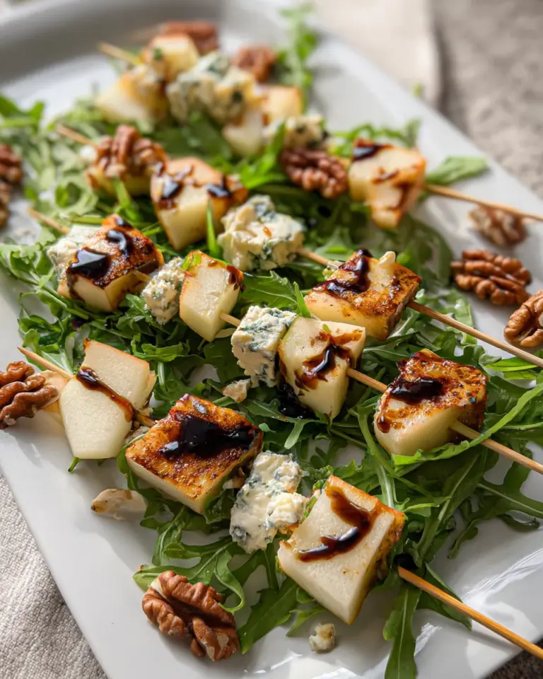 Pear & Brie Cheese Salad Skewers