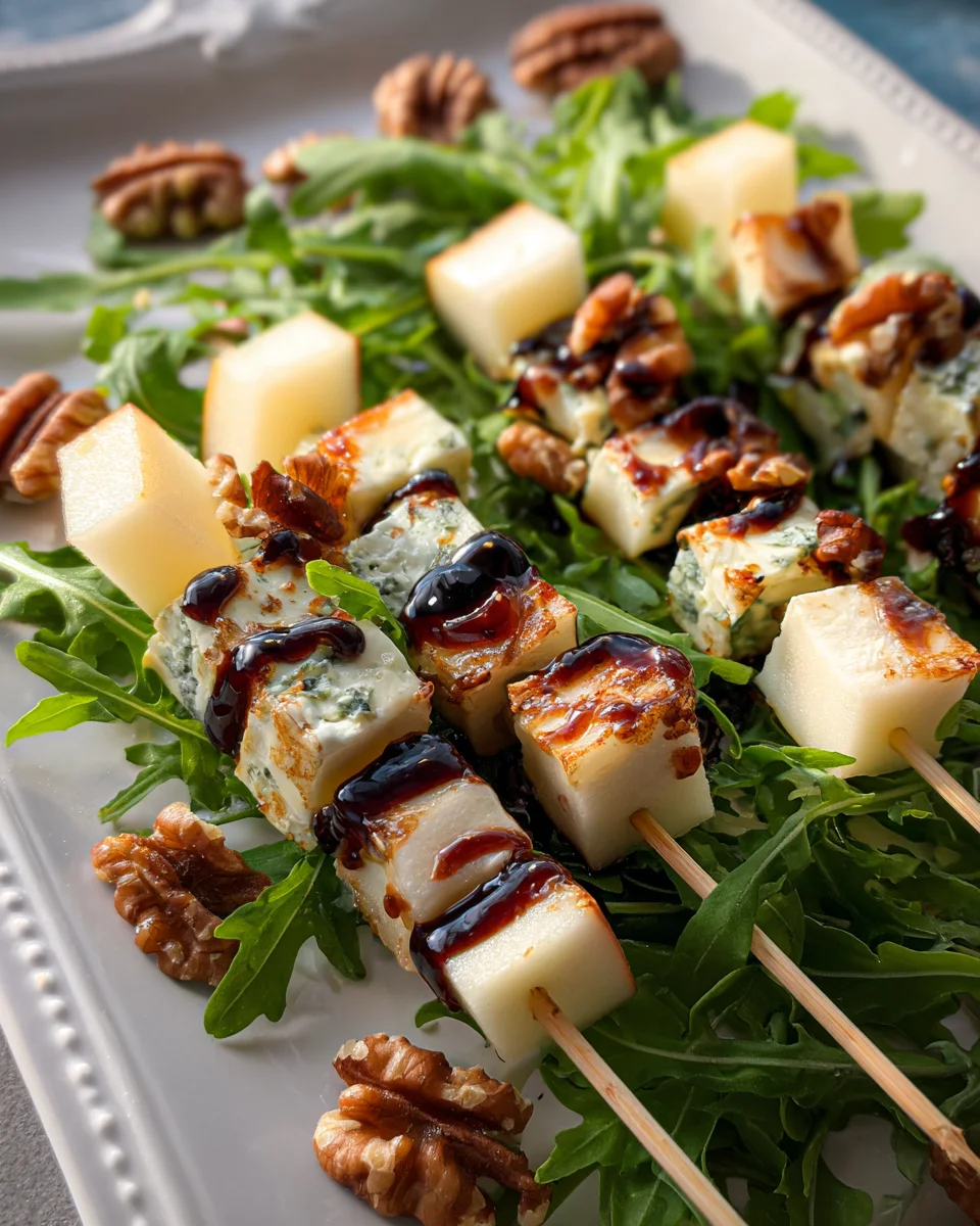 Pear & Brie Cheese Salad Skewers Pear