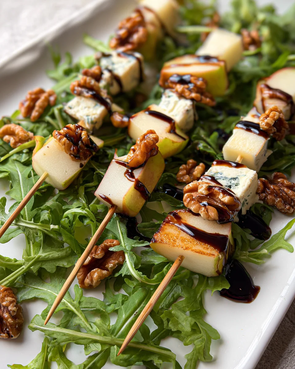 Pear & Brie Cheese Salad Skewers Pear